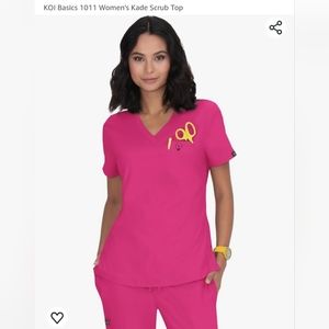 Koi Hot Pink XS Scrub Top